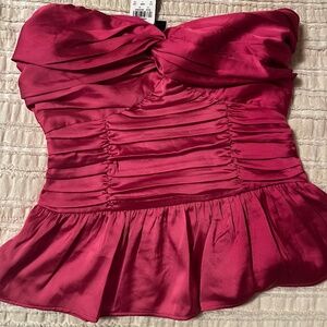 NWT Express  Y2K Strapless Vibrant Pink Top XS